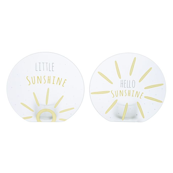 Κηροπήγιο Ρεσώ 'Sunshine' Γυαλί Γκρι/Λευκό/Κίτρινο 2Τμχ 5x9.5x10cm