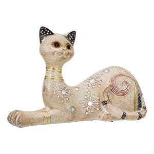 Figure Cat Synthetic Resin Ανοιχτό καφέ 21X8X12Cm 21X8X12Cm