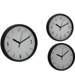 Ρολόι Τοίχου Μαύρο/Πλαστικό Φ20cm Σε 3 Σχέδια