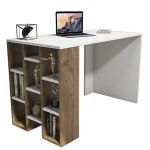 Γραφείο ArteLibre Spetses Λευκό/Καρυδιά 120x60x75cm