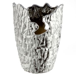 Βάζο Κωνικό Κεραμικό Ασημί Χρώμα D13X19Cm D13X19Cm