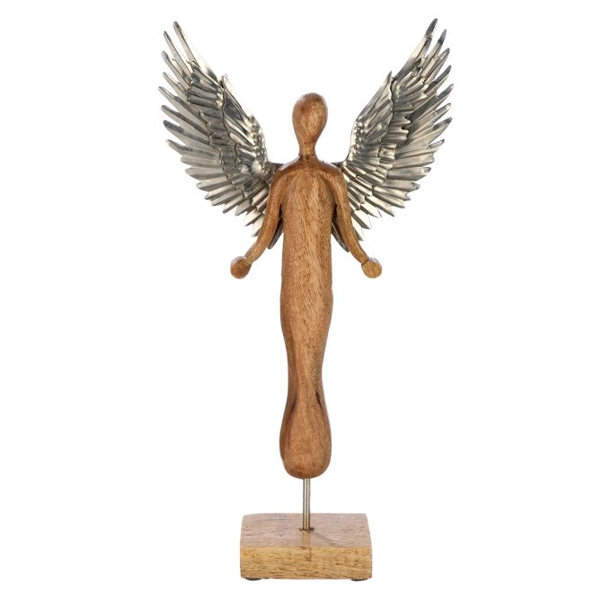 Φιγούρα Άγγελοι 'Diana' Ξύλο Μάνγκο Εκρού 7x19x36.5cm