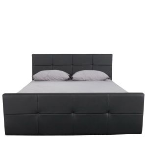Κρεβάτι ArteLibre ANEMONE Μαύρο PU Με Αποθηκευτικό Χώρο 217.5x170.5x100cm(Στρώμα 160x200cm)