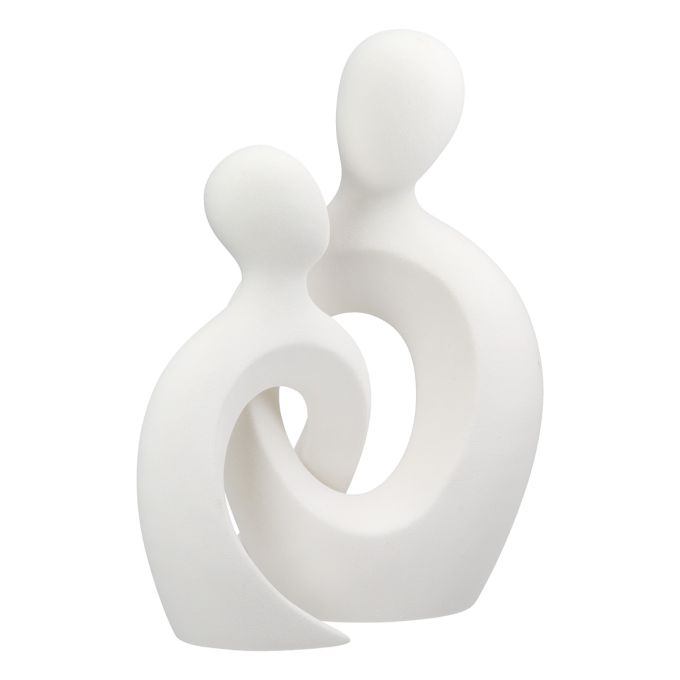 Σετ 2 Τεμαχίων Φιγούρα Ζευγάρι 'Intertwined' Κεραμικό Λευκό 11x16.5x23.5cm