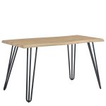 Τραπέζι Τραπεζαρίας ArteLibre BRANWELL Sonoma/Μαύρο Μέταλλο/Μοριοσανίδα 140x70x77.5cm