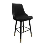 Σκαμπό Bar ArteLibre COBB Με Πλάτη Μαύρο Βελούδο/Μέταλλο 49x53x100cm