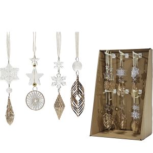 Χριστουγεννιάτικα Κρεμαστά Διακοσμητικά Πολύχρωμο 15cm Σε 4 Σχέδια