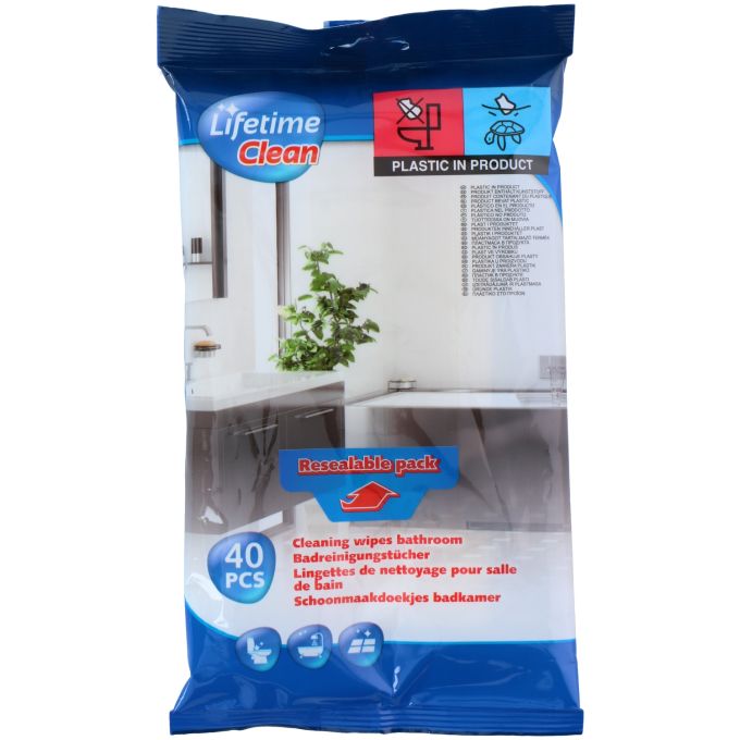 Υγρά Μαντηλάκια Καθαρισμού Μπάνιου 40Τμχ