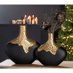 Βάζο ArteLibre Χρυσό/Μαύρο Αλουμίνιο 5x30x30cm