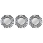 Καθρέπτης Τοίχου ArteLibre Ασημί Πλαστικό Φ25.4x3.2cm Σετ 3Τμχ