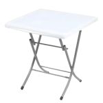 Τραπέζι Κήπου Πτυσσόμενο Λευκό Μέταλλο/Πλαστικό 80x80x75cm