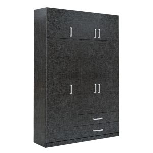 Ντουλάπα ArteLibre BENGTA Μαύρο Μοριοσανίδα 150x60x240cm