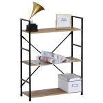 Ραφιέρα ArteLibre DARROW Με 3 Ράφια Δρυς/Μαύρο Μοριοσανίδα/Μέταλλο 58.6x23.5x80cm