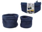 Καλάθι Μπλε Πλεκτό Φ15x12cm/Φ20x14cm Σετ 2Τμχ