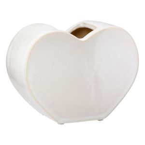 Βάζο 'Heart' Κεραμικό Λευκό 8.5x20x14cm