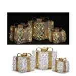 Χριστουγεννιάτικο Σετ Πακέτα Δώρων Με LED 3Τμχ