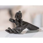 Διακοσμητικό ArteLibre Σκεπτόμενος Πάνω Σε Χέρι Καφέ Μέταλλο 21x9x12cm