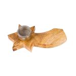 Κηροπήγιο Σετ Στρογγυλό 'Sternschnuppen' Ξύλο Εκρού 6x37cm