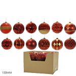Χριστουγεννιάτικη Μπάλα Κόκκινο 150mm Σε 12 Σχέδια