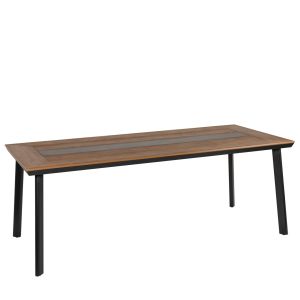 Τραπέζι Κήπου ArteLibre RUACANA Μαύρο/Καρυδί Αλουμίνιο/Ξύλο 200x90x73cm