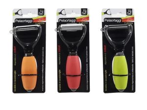 Ξεφλουδωτής Λαχανικών 14cm Με Χερούλι Σιλικόνης Σε 3 Χρώματα