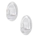 Πλαστικός Γάντζος Οβάλ Αυτοκόλλητος Διάφανο 48x30mm 2Τμχ