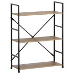 Ραφιέρα ArteLibre DARROW Με 3 Ράφια Δρυς/Μαύρο Μοριοσανίδα/Μέταλλο 58.6x23.5x80cm