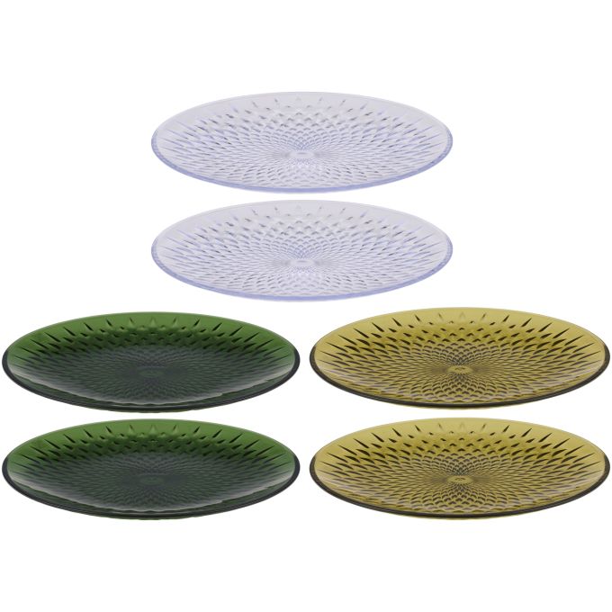 Πιάτα Διάφανα/Πράσινα/Χρυσά 20cm 2Τμχ ALPINA