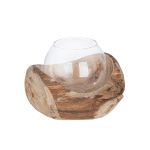 Διακοσμητικό Σύνθεση Βάζο Σε Ξύλο Φυσικό Ξύλο 15x18x11cm