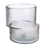 Βάζο 'Levels' Γυαλί Γκρι 14.5x16.5x16.5cm