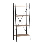 Ραφιέρα ArteLibre NORWYN Δρυς/Μαύρο Μοριοσανίδα/Μέταλλο 60x32.5x148cm