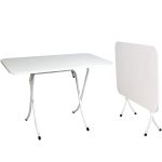 Τραπέζι πτυσσόμενο λευκό μέταλλο 70x110cm