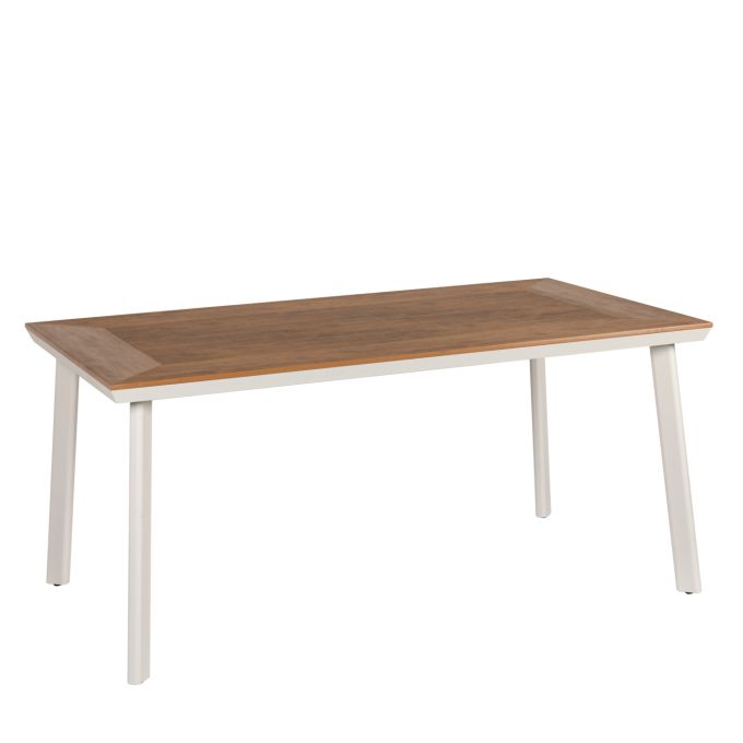 Τραπέζι Κήπου ArteLibre EPUPA Λευκό/Καρυδί Αλουμίνιο/Ξύλο 160x90x73cm