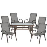 Σετ Τραπεζαρία Κήπου ArteLibre SUN Μεταλλική Καφέ Με 6 Πολυθρόνες 14990056
