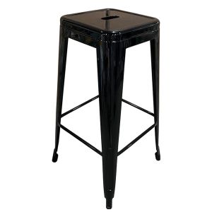 Σκαμπό Bar ArteLibre Βιομηχανικού Τύπου Vintage SILANO Μαύρο Μέταλλο 42x42x76cm