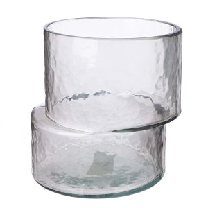 Βάζο 'Levels' Γυαλί Γκρι 14.5x16.5x16.5cm