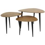 Τραπεζάκι ArteLibre Καφέ Ξύλο 65x65x45cm Σετ 3Τμχ