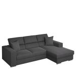 Καναπές Κρεβάτι Γωνιακός ArteLibre Δεξιά Γωνία ELOISE Σκούρο Γκρι 260x170x75-90cm