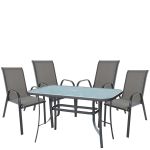 Σετ Τραπεζαρία Κήπου ArteLibre SUN Μέταλλο Γκρι Με 4 Πολυθρόνες 14990110