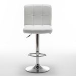 Σκαμπό Bar ArteLibre DIN Με Πλάτη Πτυσσόμενο Λευκό PVC/Μέταλλο 44x50x92-113cm