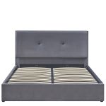 Κρεβάτι Υπέρδιπλο ArteLibre YUMA Γκρι Ύφασμα Για Στρώμα 160x200cm