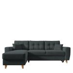 Καναπές Γωνιακός ArteLibre Αναστρέψιμη Γωνία JESSIE 235x160x85cm Σκούρο Γκρι