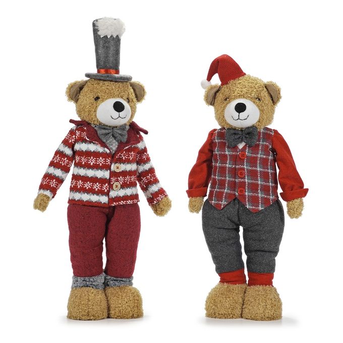 Χριστουγεννιάτικο Αρκουδάκι Με Εκτεινόμενα Πόδια 60cm Σε 2 Σχέδια