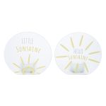 Κηροπήγιο Ρεσώ 'Sunshine' Γυαλί Γκρι/Λευκό/Κίτρινο 2Τμχ 5x9.5x10cm