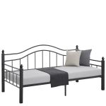 Καναπές Κρεβάτι ArteLibre PECOS Μαύρο Μέταλλο Για Στρώμα 90x190cm