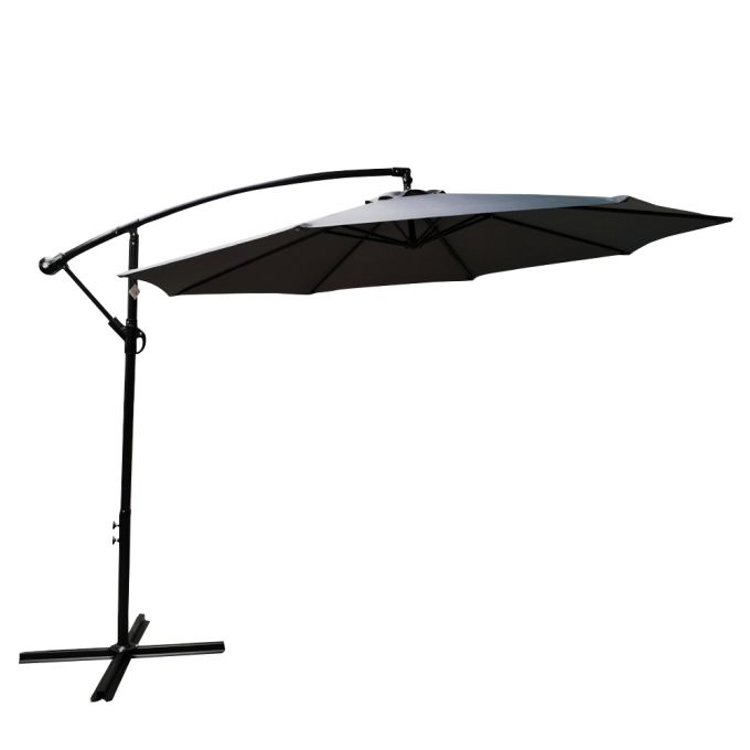 Ομπρέλα Κήπου ArteLibre Κρεμαστή ISLAY Γκρι/Μαύρο Μέταλλο/Ύφασμα Φ3x2.45m
