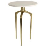 Τραπεζάκι ArteLibre Λευκό Μάρμαρο 37.3x37.3x54.6cm