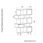 Βιβλιοθήκη ArteLibre MATCH Με Σχέδιο Φυσικό/Ανθρακί Μοριοσανίδα 95x35x150cm