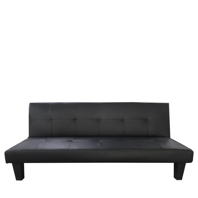 Καναπές Κρεβάτι Τριθέσιος ArteLibre NAHELE Μαύρο PU 179x82.5x78cm