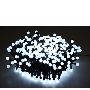 Χριστουγεννιάτικα Φώτα 300 LED Cherry Ψυχρό Λευκό Με Πράσινο Καλώδιο Και Πρόγραμμα